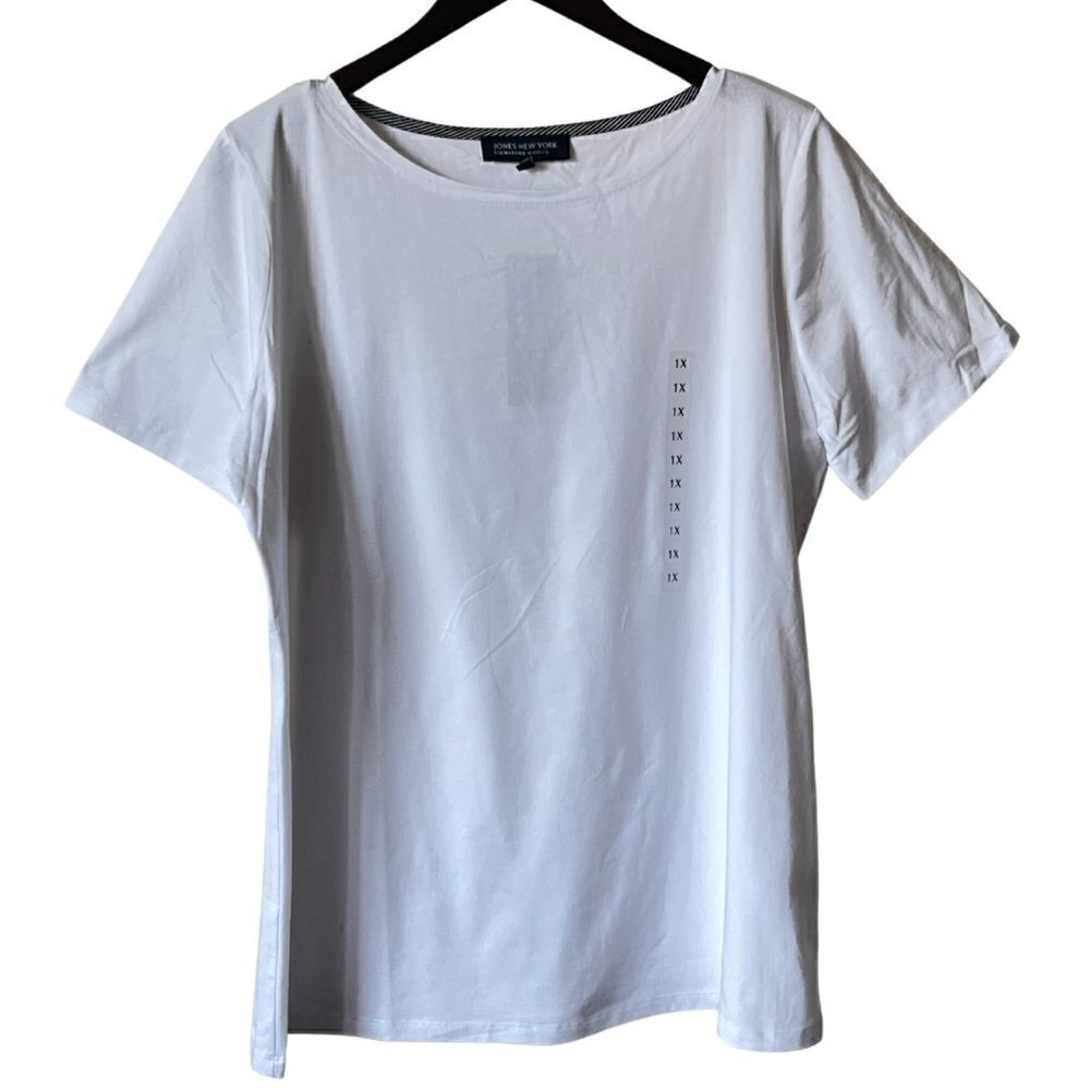Jones New York Signature Women's Stretch Classic Tee, 1X